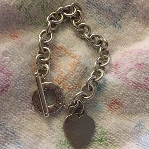 Silver Tiffany heart toggle bracelet